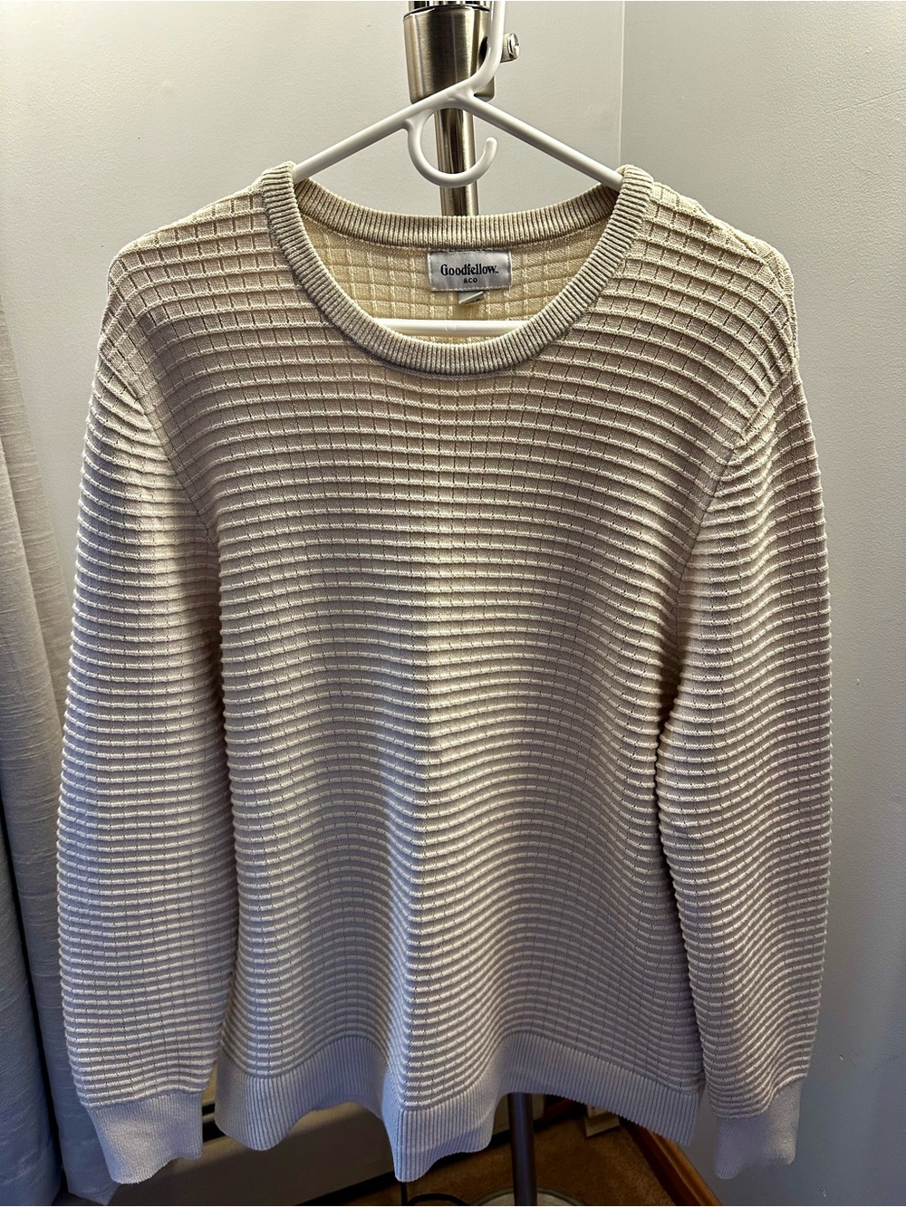 Goodfellow & Co Men's Textured Cream Crewneck Sweater